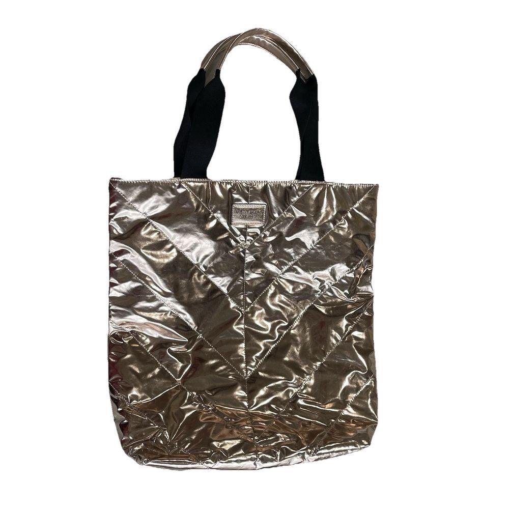 Victorias Secret 2017 Limited Edition Gold Large Tote Bag Purse Quilted Glam‎